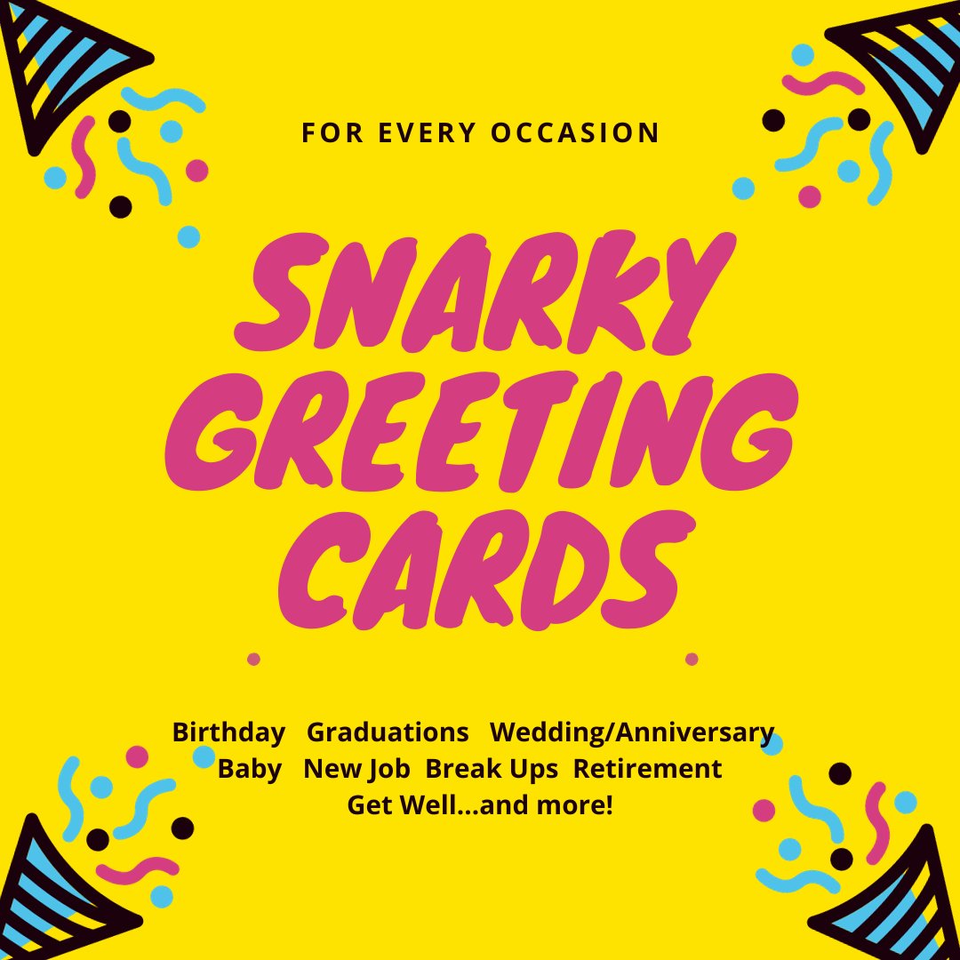 Snarky Greeting Cards Banner On Yellow Background
