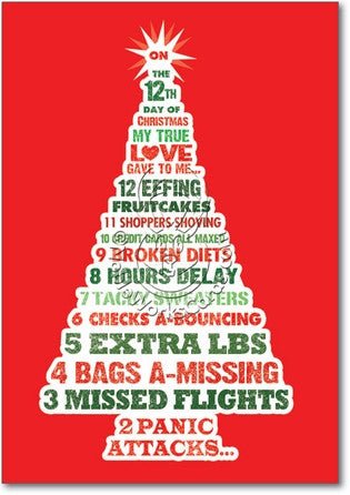12 Days of Christmas - Funny Christmas Card - Front