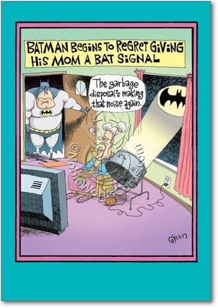 Bat Signal Mother's Day Card