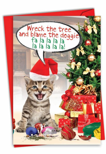 Blame The Doggie Christmas Card - Sour Sentiments