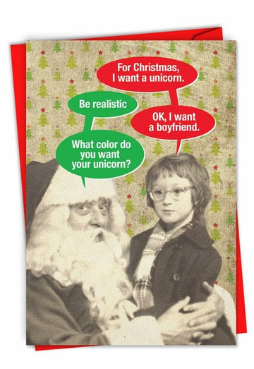 Christmas Unicorn Christmas Card - Sour Sentiments
