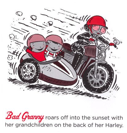 Good Granny Bad Granny Book - Granny on Motorcycle