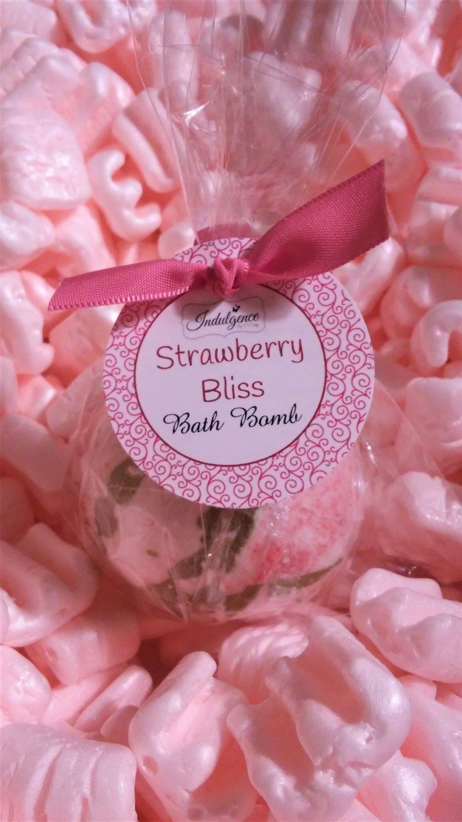 Strawberry Bliss Bath Bomb In Packaging